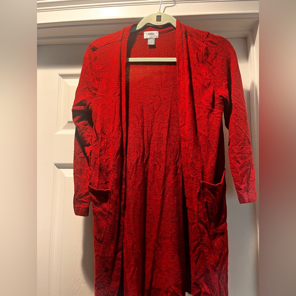 Old Navy Vibrant Red Knit Cardigan
